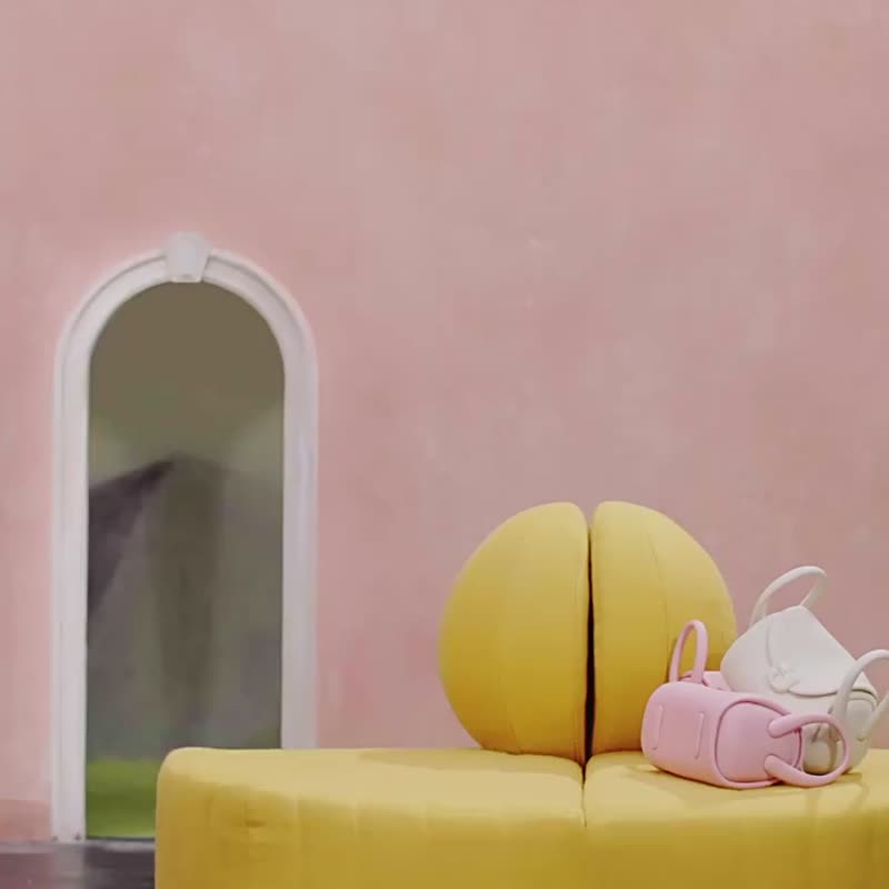 白色 中號豬豬枕頭包 頭層牛皮真皮包 手提肩背斜挎包 KUNOGIGI - 側背包/斜背包 - 真皮 白色