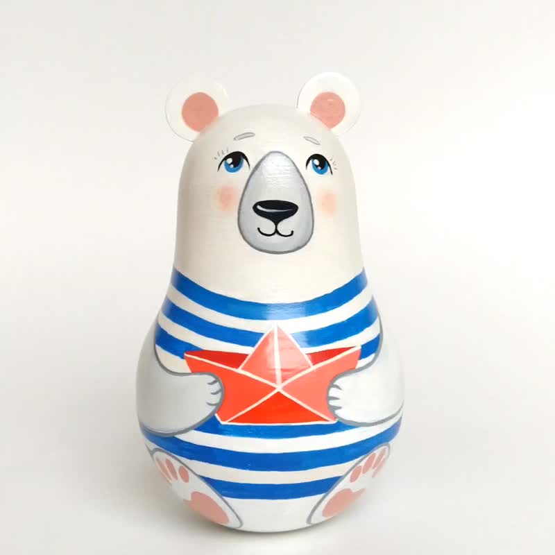 Polar bear chime roly poly, Kid&#x27;s toy, Roly poly toy, Musical toy 北极熊玩具