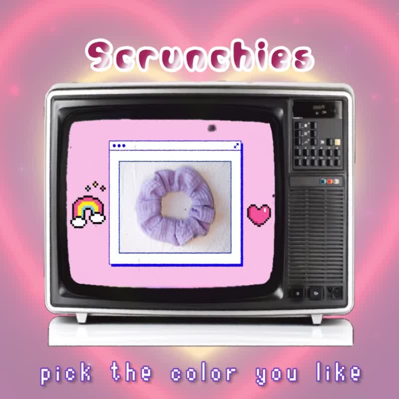 手工髮圈 / 嬰兒棉 / 泡泡質感 / 六色入 - 髮夾/鯊魚夾 - 棉．麻 多色