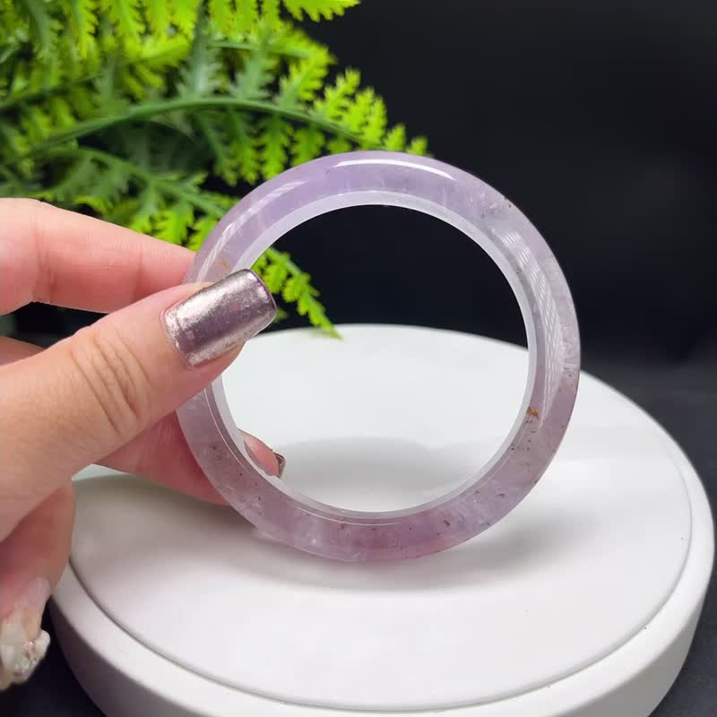 紫色超七水晶手镯 59MM 冰透星光彩虹閃片 超級能量七水晶 果斷力 - 手鍊/手環 - 水晶 