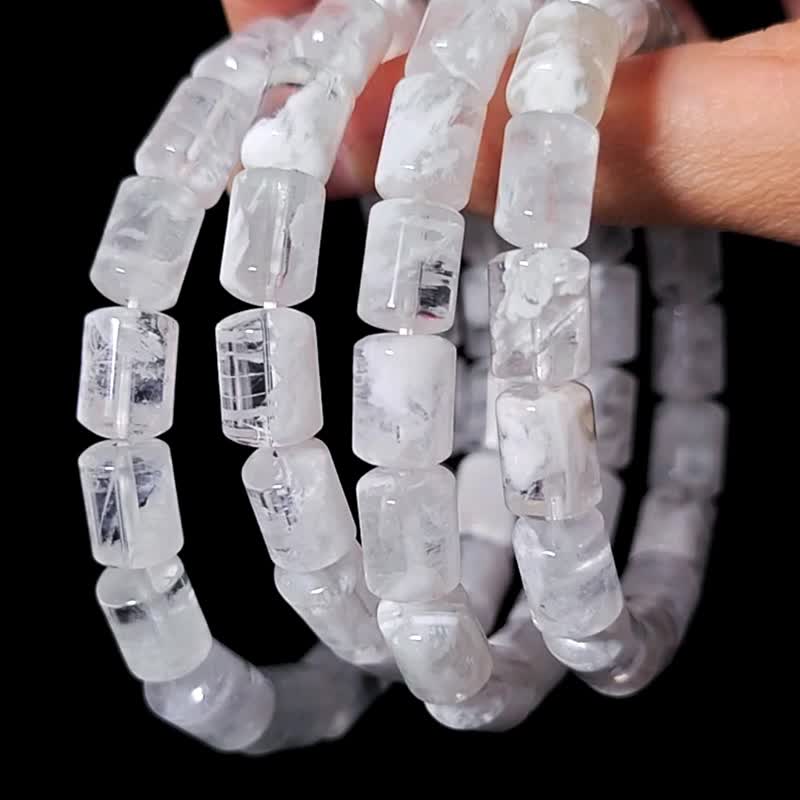 稀有頂級 白髮晶幽靈水晶 清透 異象 幻影 手鍊 手串 限量 禮物 - 手鍊/手環 - 寶石 白色