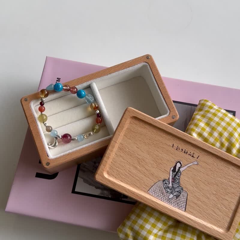 Customized jewelry box - ภาพวาดบุคคล - ไม้ สีทอง