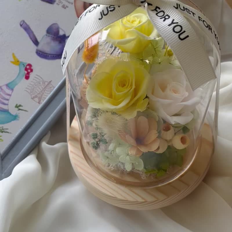 Chinese Valentine's Day Eternal Rose Glass Cup Memorial Day Confession Opening Ceremony Birthday Gift - Dried Flowers & Bouquets - Plants & Flowers 