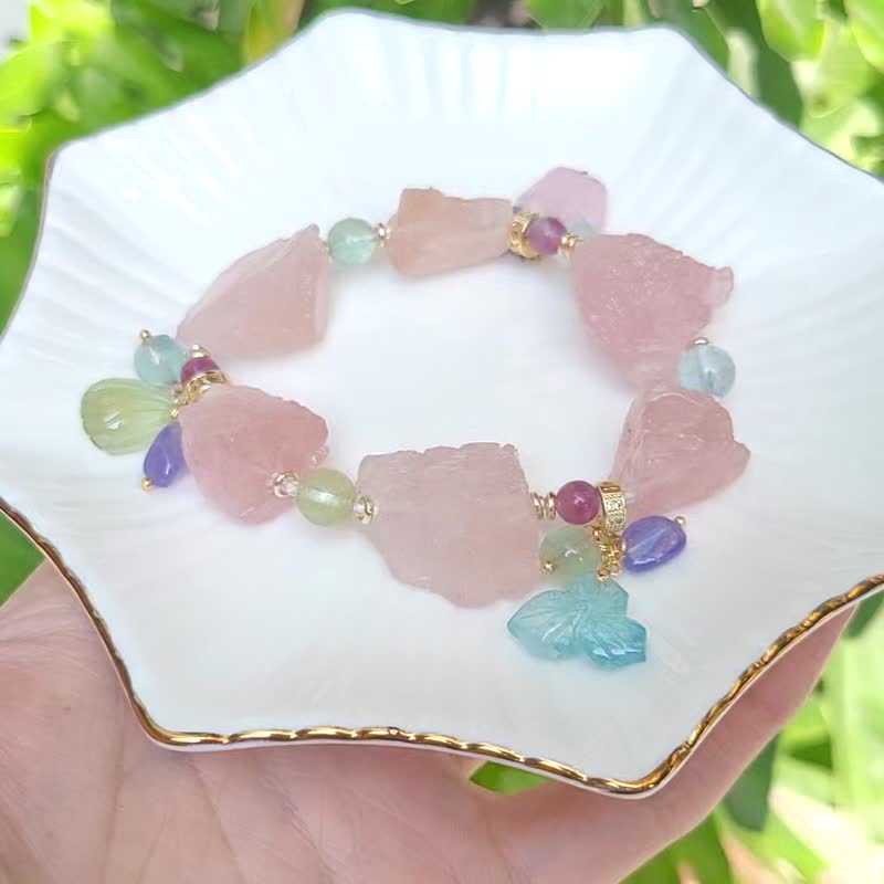 摩根石礦 海藍寶 綠柱石 碧璽 丹泉 彩虹七脈輪 手鍊 單品 禮物 - 手鍊/手環 - 寶石 多色