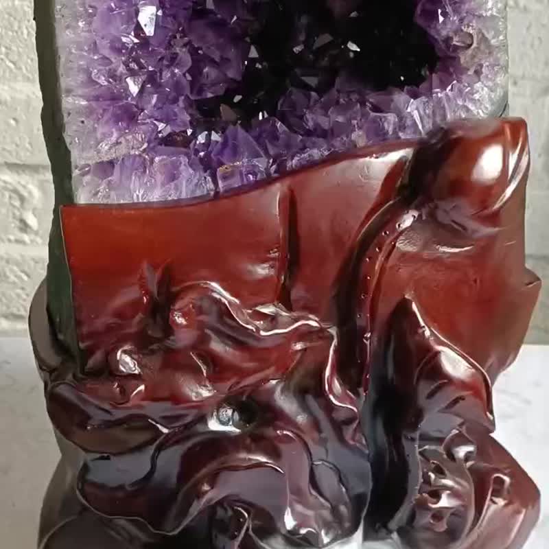 AC27 Brazilian natural leather amethyst with titanium - Items for Display - Crystal 