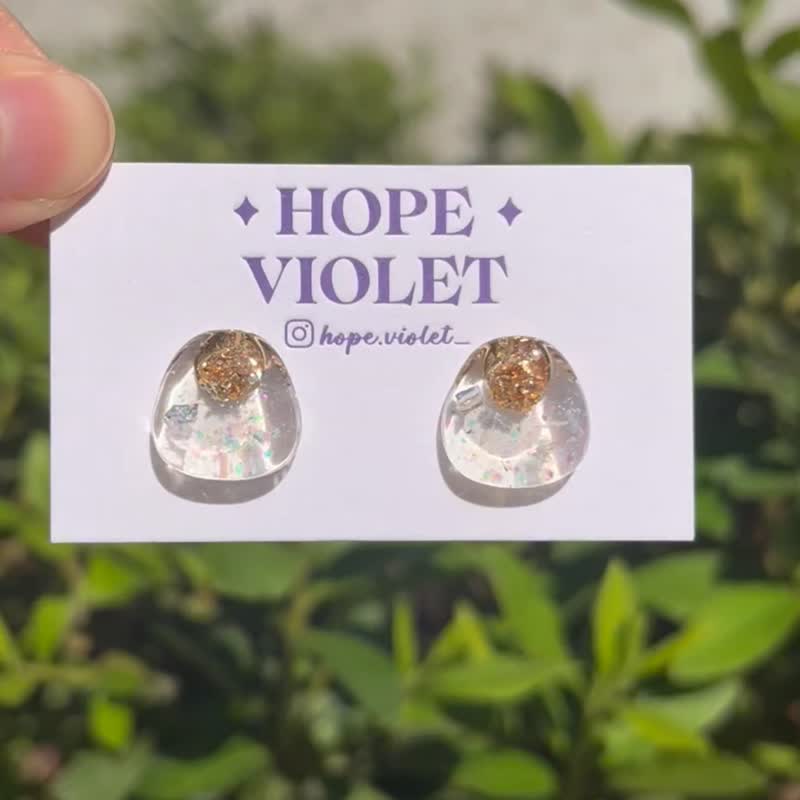 Lovely Melody Earrings - ต่างหู - เรซิน สีใส