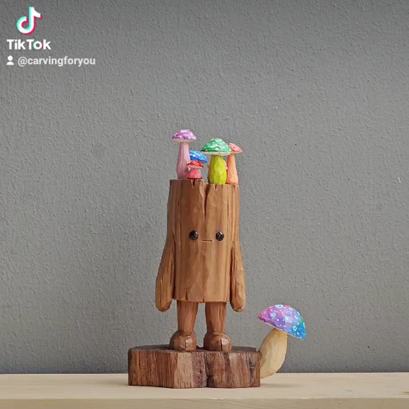 Mr.WoodMan V.2 (wooden sculpture) - 公仔/玩偶 - 木頭 