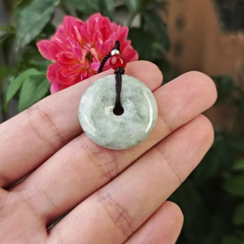 Natural Burmese Jadeite Peace Buckle Pendant Necklace Product A - สร้อยคอ - เครื่องเพชรพลอย 