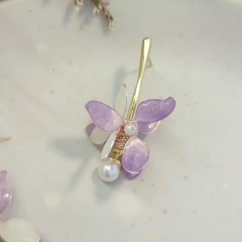 1KM溫柔的存在•粉彩雙色樹脂花耳環 - 耳環/耳夾/耳骨夾 - 樹脂 