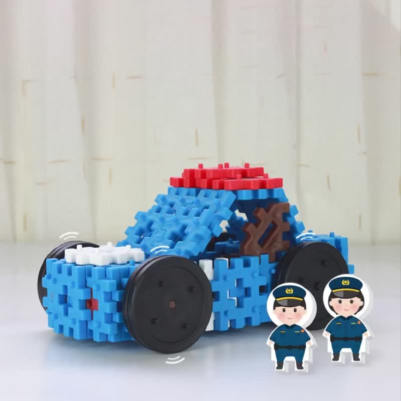 WOOHOO CROSS BLOCK 交通グループ - パトカー - 知育玩具・ぬいぐるみ - プラスチック 多色