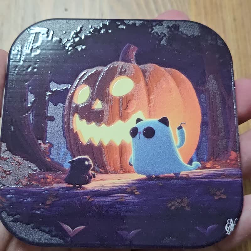 Halloween  - Ceramic Coaster - Fantasy Animal Series - ที่รองแก้ว - ดินเผา สีเทา