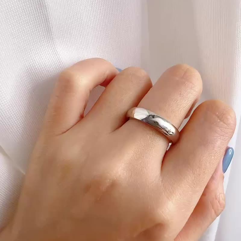 【老公婚戒】Faith Band 寬版戒指 • 純銀戒指厚鍍18K金 - 戒指 - 純銀 銀色