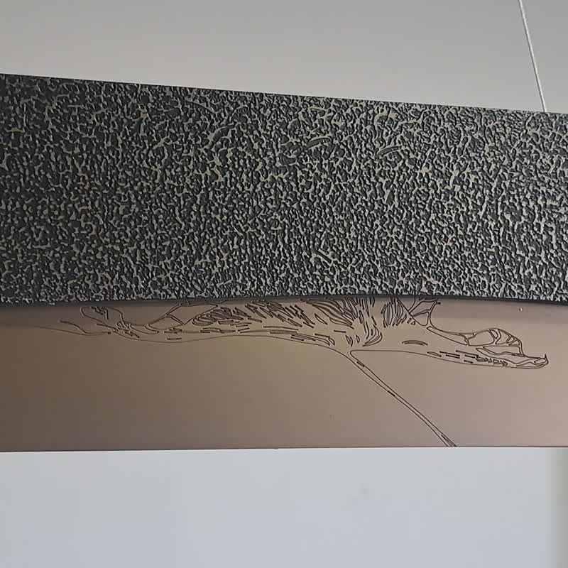 銀杏葉紋理結合氧化黃銅, 展現內斂雅致的吊燈藝術。 - 燈具/燈飾 - 銅/黃銅 金色