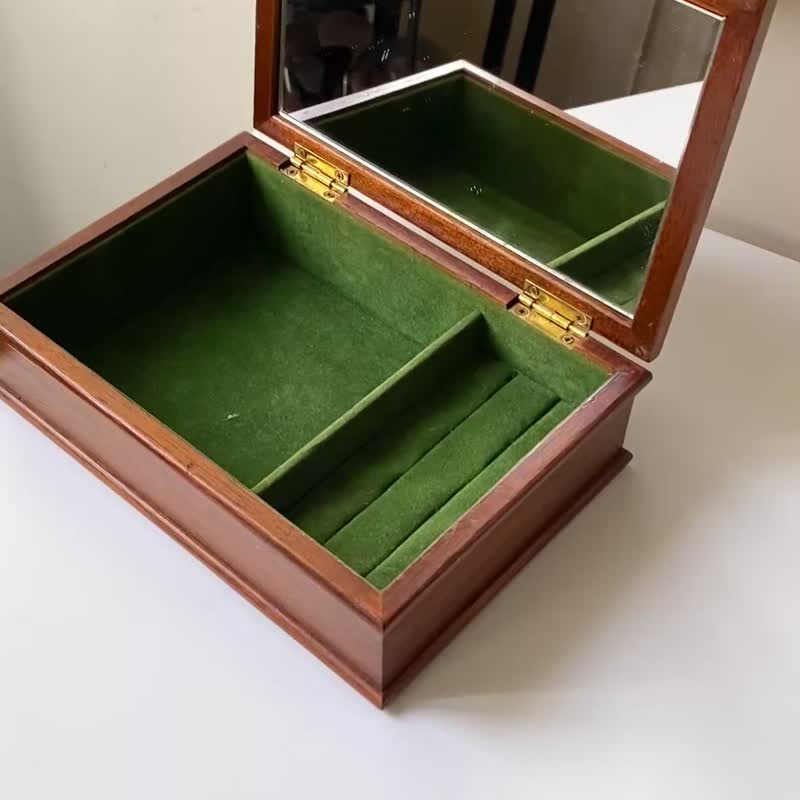 祖母綠飾物盒/Vintage Jewelry Box/古董盒/飾物盒/收納盒/ - 居家收納/收納盒/儲物盒 - 木頭 多色