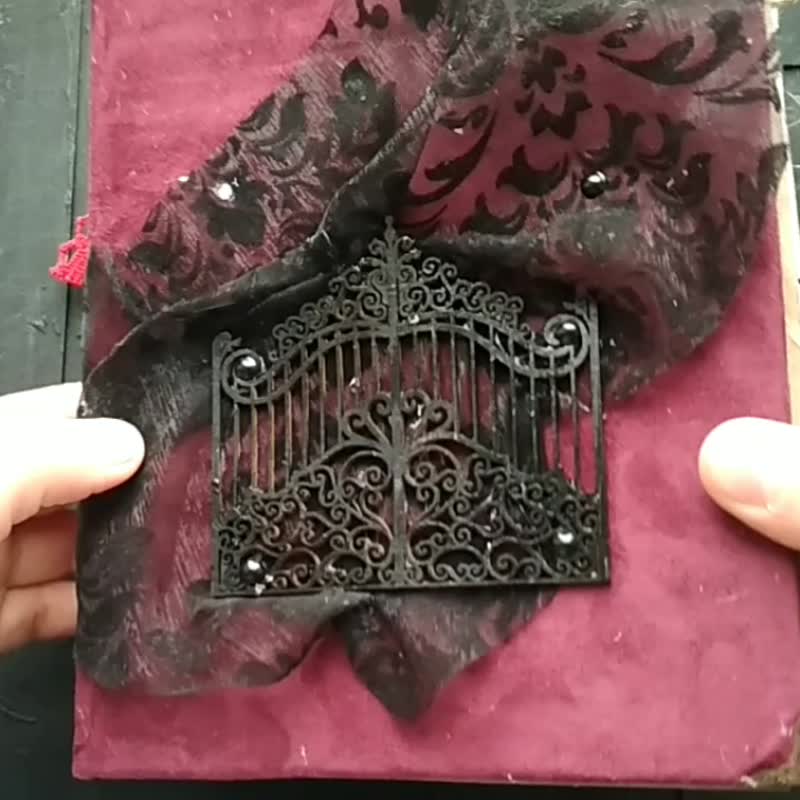 Witch journal handmade Large magic junk journal Witchcraft diary spell book - 筆記簿/手帳 - 紙 紫色