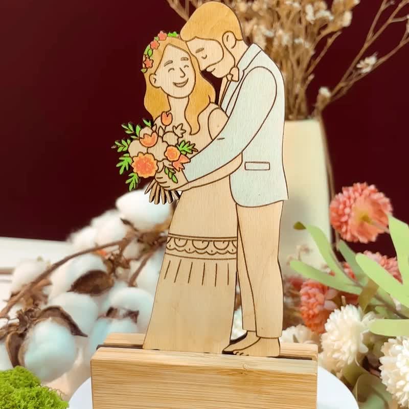 Custom Photo Wooden Wedding Keepsake – Personalized Wedding Memory Gift - 喜帖 - 木頭 
