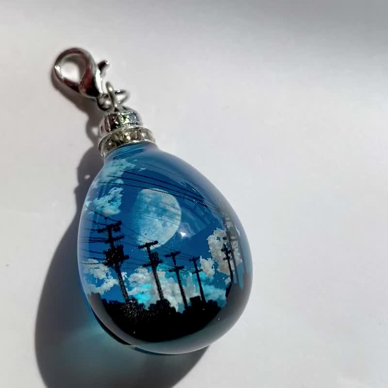 【海外発送のみ対応】雲レジン　清々しい青空　空たまご3 オススメの紐ペンダント - 項鍊 - 樹脂 藍色