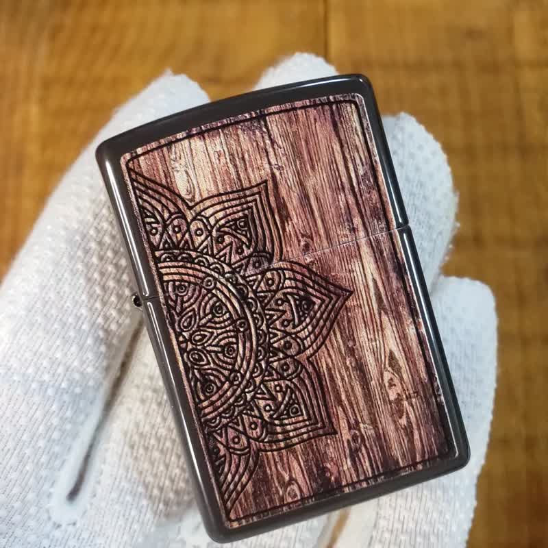 【ZIPPO官方旗艦店】木紋曼陀羅防風打火機 49184 - 其他 - 銅/黃銅 咖啡色