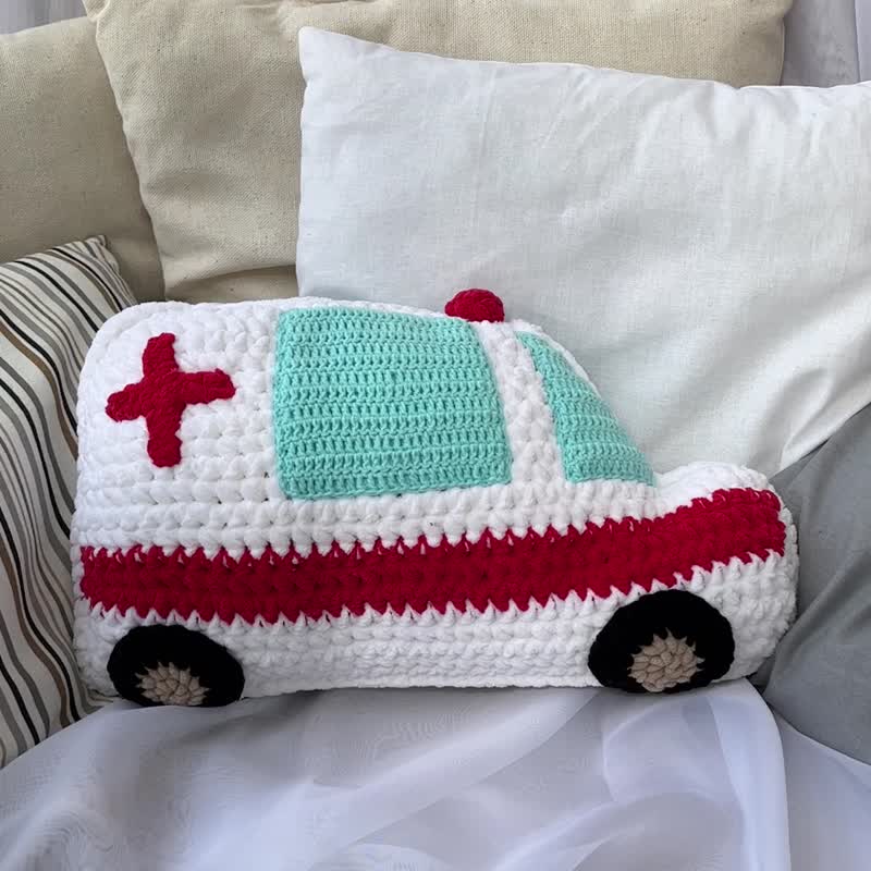 Crochet pillow pattern Ambulance. Crochet home decor. Bus pocket pillow. - 線上教學/教學影片 - 其他材質 