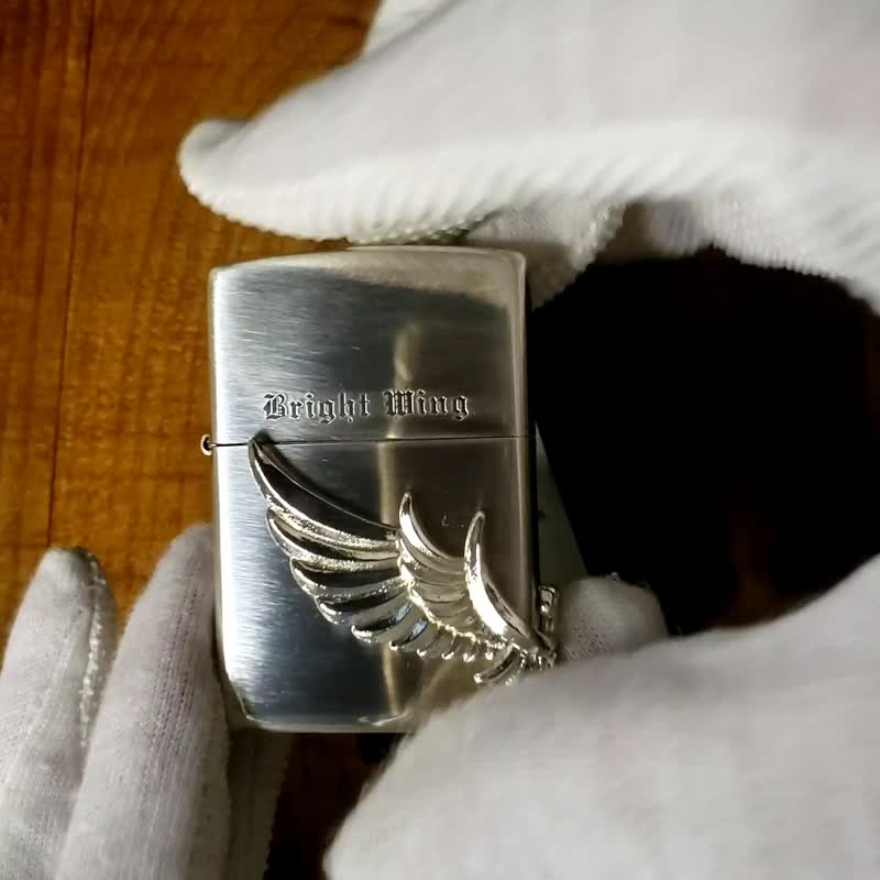 [ZIPPO official flagship store] Shining Wings Windproof Lighter ZA-2-19A - Other - Copper & Brass Silver