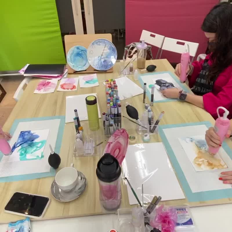 Workshop(s)】Alcohol Ink Art Experience Course-Alcohol Paint  Painting-Alcohol Flow Animation-Home Decoration-Living Small Things - Shop  Second Place Illustration, Painting & Calligraphy - Pinkoi