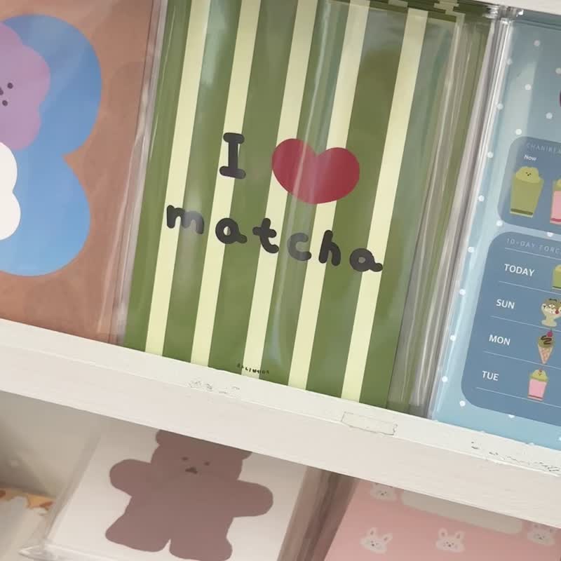 Chanibear's Matcha Time Postcard (5type) - 卡片/明信片 - 紙 綠色