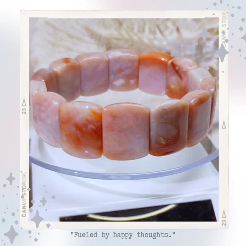 雲深幻境 * 紅粉色 冰料 意境款 天然 珊瑚玉 手排手環客製化禮物 - 手鍊/手環 - 玉石 粉紅色