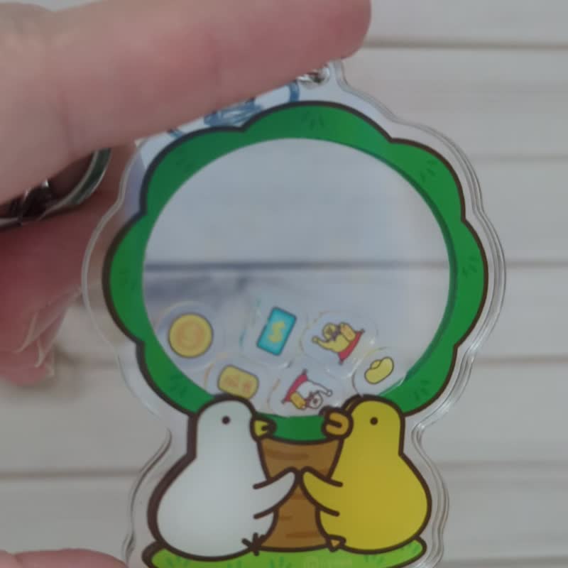 伸縮自如的雞與鴨搖搖壓克力鎖匙圈吊飾 - 吊飾 - 壓克力 