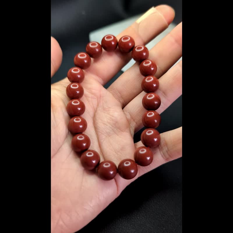 [Customized products] South Red Agate Persimmon Red New Mineral Material Agate Bracelet Natural Crystal - Bracelets - Crystal 