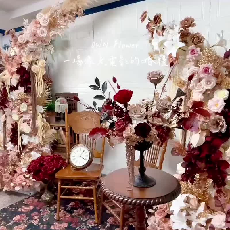 牛角拱門/婚禮佈置/婚禮花藝/戶外婚禮/派對/花藝設計/場地佈置 - 擺飾/家飾品 - 植物．花 多色
