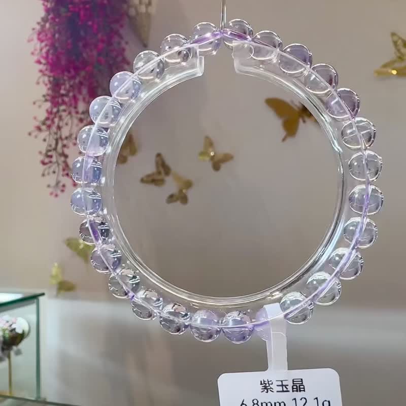 夢幻紫玉晶紫水晶6.8mm12.1淨化療癒能量提升內涵自信 - 手鍊/手環 - 水晶 紫色
