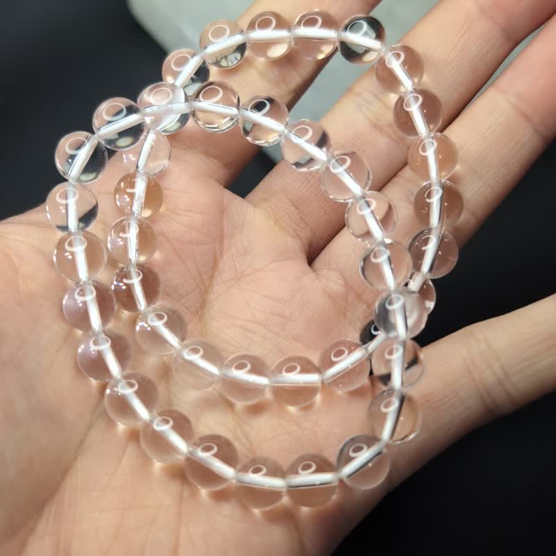 [Customized Products] White Crystal Vitreous China East China Sea Natural Crystal Bracelet 6-20mm - สร้อยข้อมือ - คริสตัล ขาว