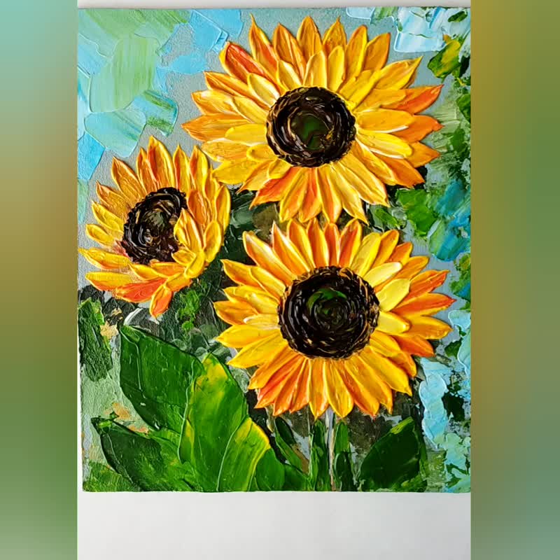 sunflower acrylic painting