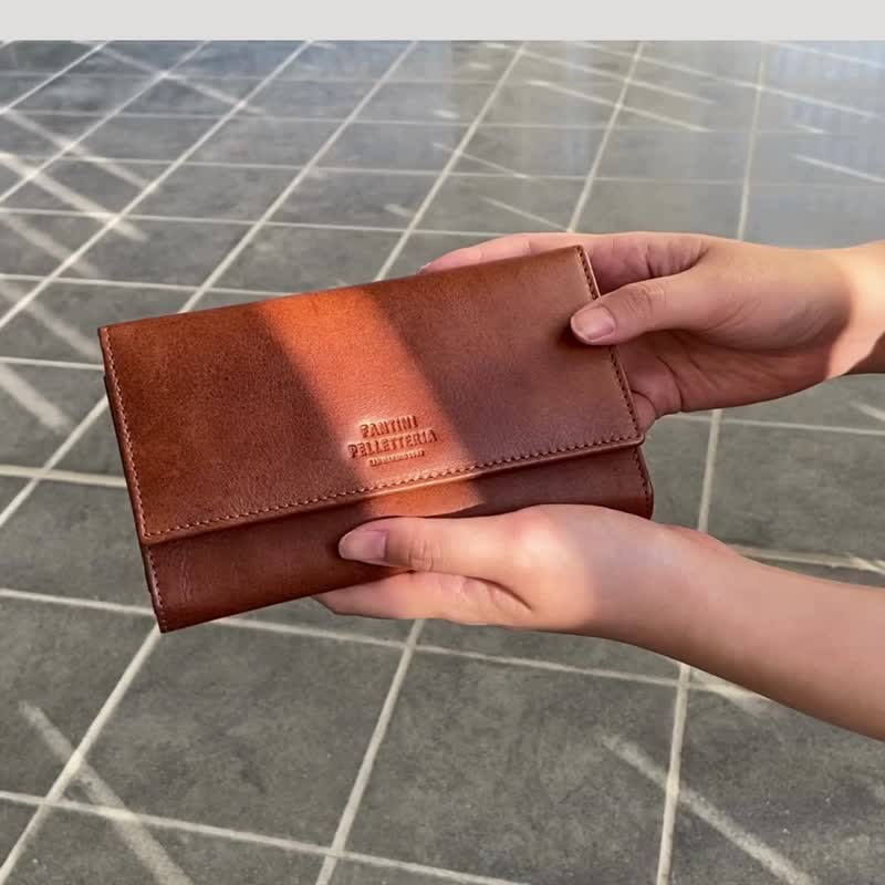 Titana Long Wallet 14 slots Genuine Leather Italy - กระเป๋าสตางค์ - หนังแท้ 