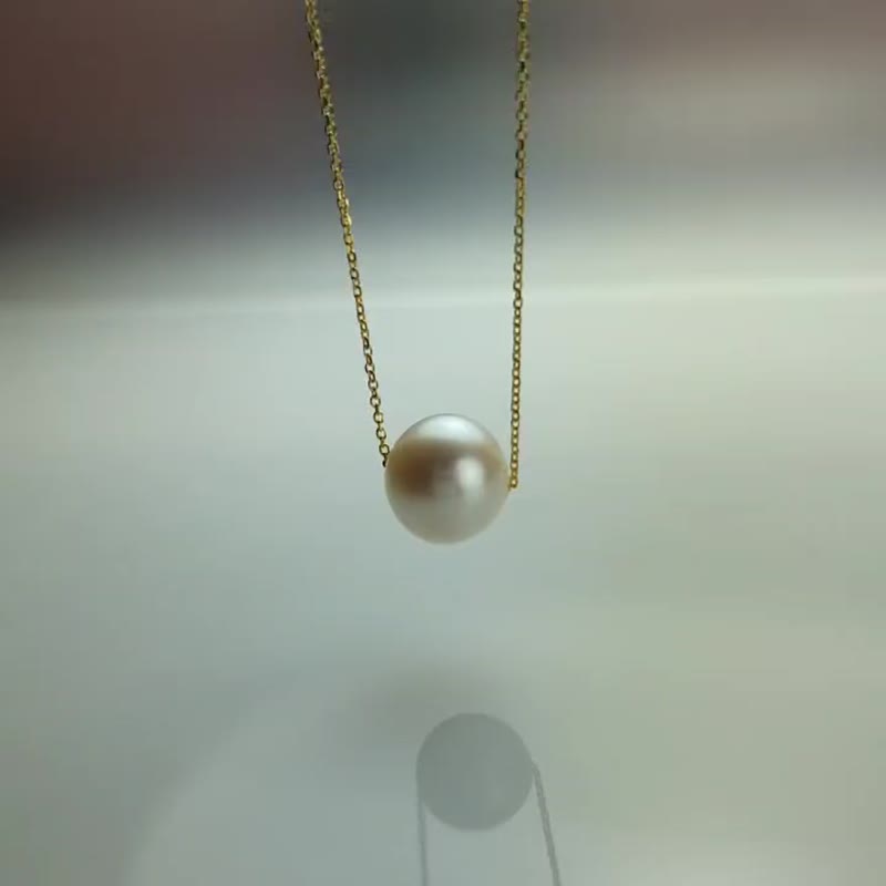 Japanese Feather Gold Pearl 14K Gold Necklace - สร้อยคอ - ไข่มุก 