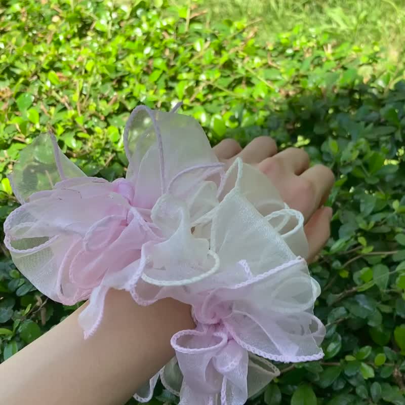 A Little . Pink Floral Butterfly Hair Tie - Hair Accessories - Other Man-Made Fibers Pink