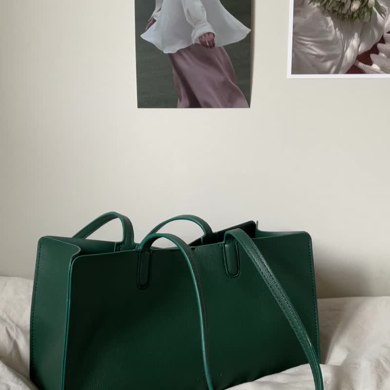 韓國 The Ally | LINA BAG (附同色帆布內袋) | 綠色 |手袋 單肩 - 手袋/手提包 - 人造皮革 綠色