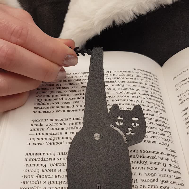 Cat Bookmark Perky Tail - 書籤 - 其他金屬 黑色