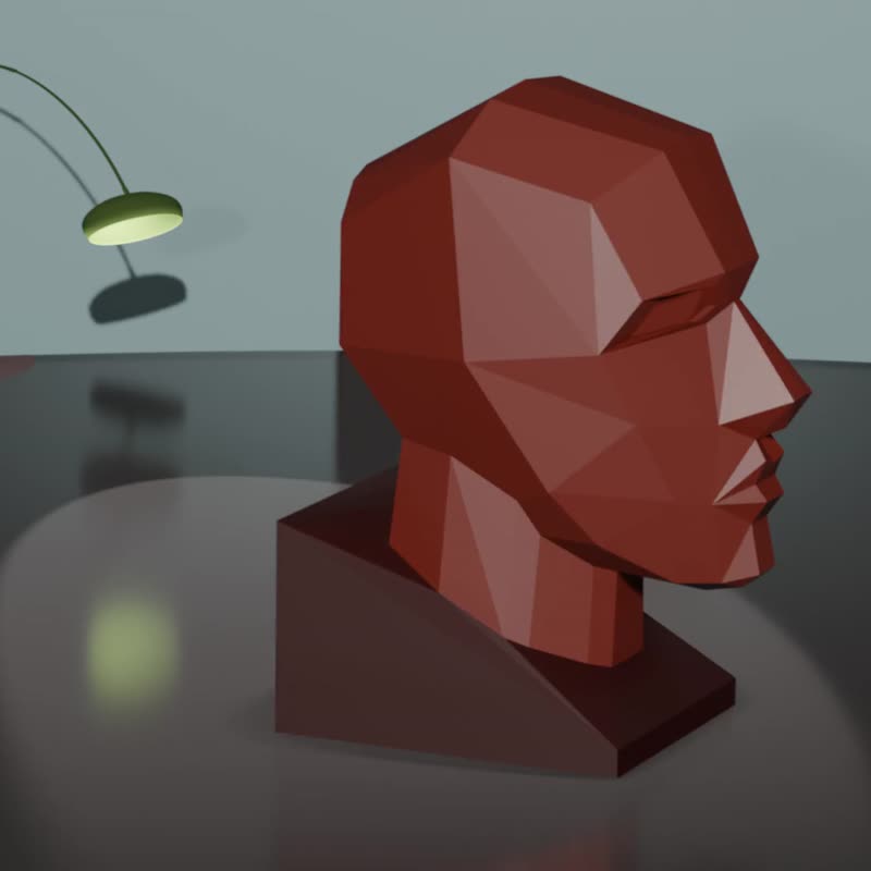 Human head, Low poly figurine, 3d Decor, Statue - 圖文模板設計 - 其他材質 