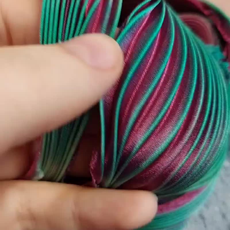 30 cm 1/3 yd Pure Silk Shibori Ribbon Handmade Natural Silk pleating fabric - 編織/刺繡/羊毛氈/縫紉 - 絲．絹 