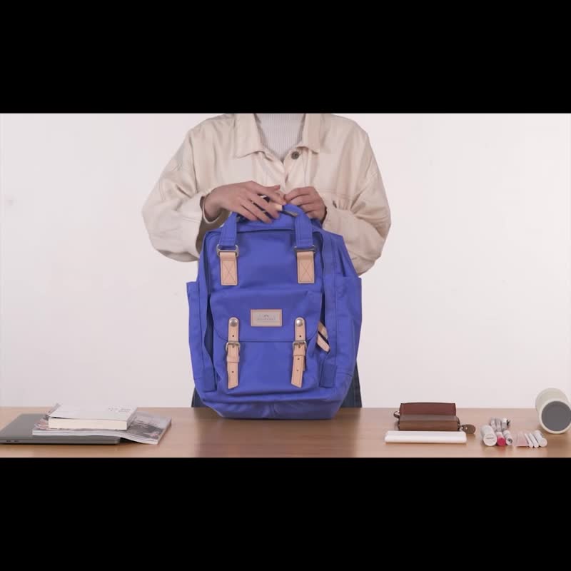 DOUGHNUT Water Repellent Multi-Pocket Backpack-Blue-Macaroon SC - Backpacks - Nylon Blue