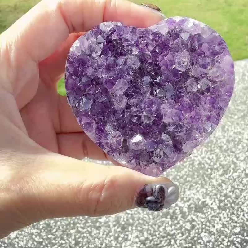 心願能量愛心系列4/紫心水晶愛心 — 貴人 / 智慧 / 靜心 - 其他 - 水晶 