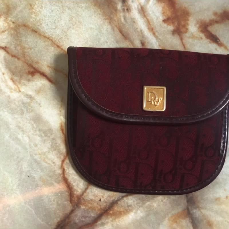 【 日本直送　名牌中古包 】Christian Dior クリスチャン ディオール トロッター コインケース レッド vintage ヴィンテージ 4vky8y - 錢包/皮夾/長短夾 - 棉．麻 紅色