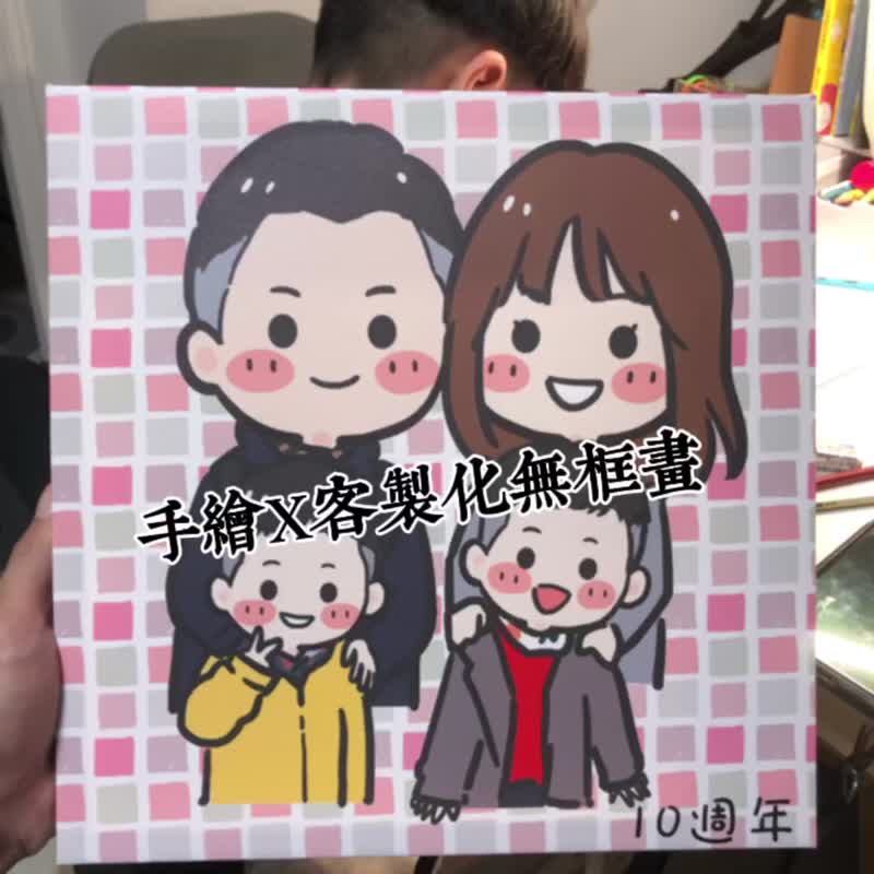 Customized frameless hand-painted artworks for family and lovers, a warm souvenir choice - ของวางตกแต่ง - วัสดุอื่นๆ สึชมพู