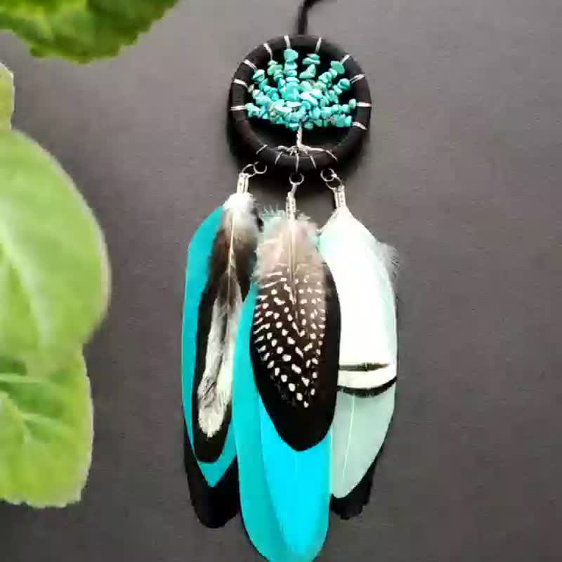 小綠松石生命之樹捕夢網汽車後視鏡尺寸รถดักฝัน - 牆貼/牆身裝飾 - 寶石 