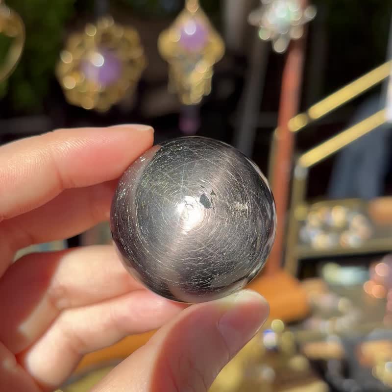 一圖一物 金運石球 紫蘇輝 晶石擺件 家居擺設 風水 - 擺飾/家飾品 - 水晶 黑色