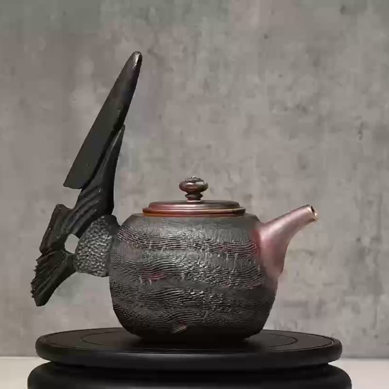 大容量茶壺 茶壺 柴燒壺【臻麟陶藝】 - 茶壺/茶杯/茶具 - 陶 