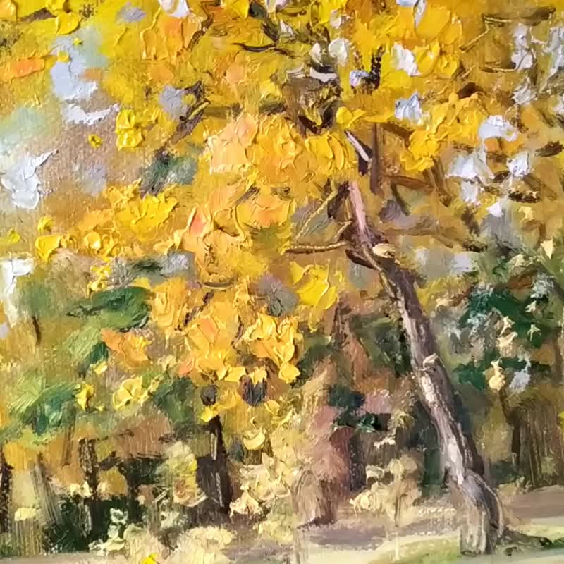 Autumn Landscape Painting Trees Maples Wall Art Impressionism Art Nature Artwork - โปสเตอร์ - วัสดุอื่นๆ หลากหลายสี