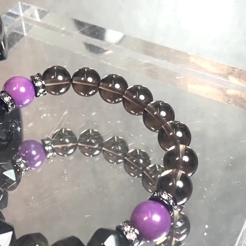 Ziqi Donglai | Purple Mica Gold Stone| Fuze Linmen | Men's Crystal Bracelet - Bracelets - Crystal Purple