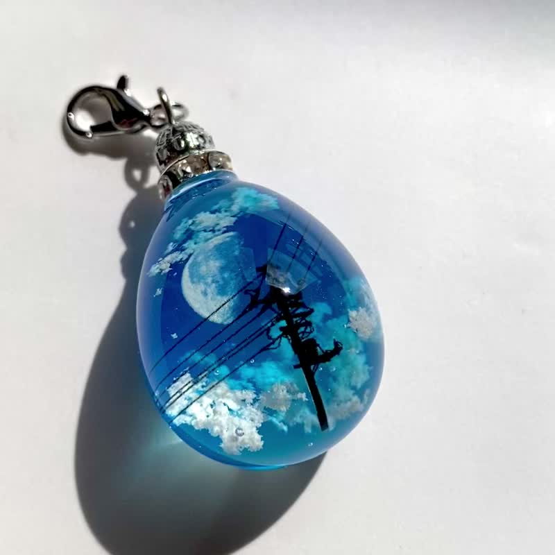 雲レジン　清々しい青空　空たまご2 オススメの紐ペンダント - 項鍊 - 樹脂 藍色